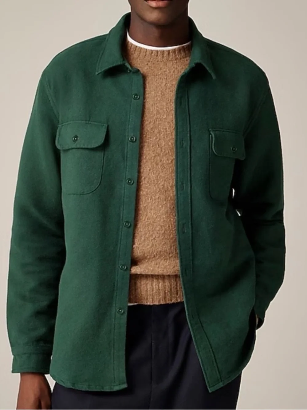 J crew Heavyweight chamois workshirt Hunting Green Chamois xl